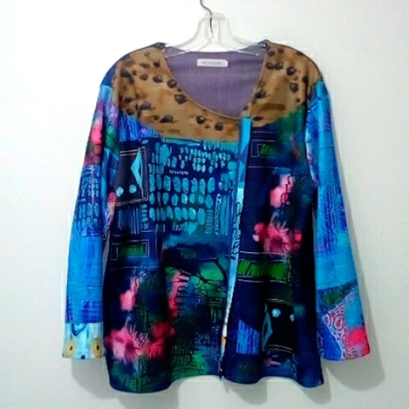 Misslook vintage multi colour print jacket - Picture 1 of 7